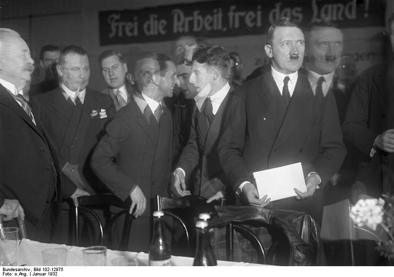Adolf Hitler gives a speech for students at the tennis hall Fehrbelliner Platz